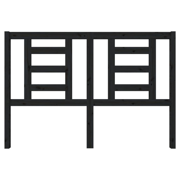 Testiera per Letto Nera 146x4x100 cm in Legno Massello di Pino 818824