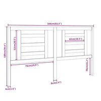 Testiera per Letto Bianca 166x4x100cm in Legno Massello di Pino 818831