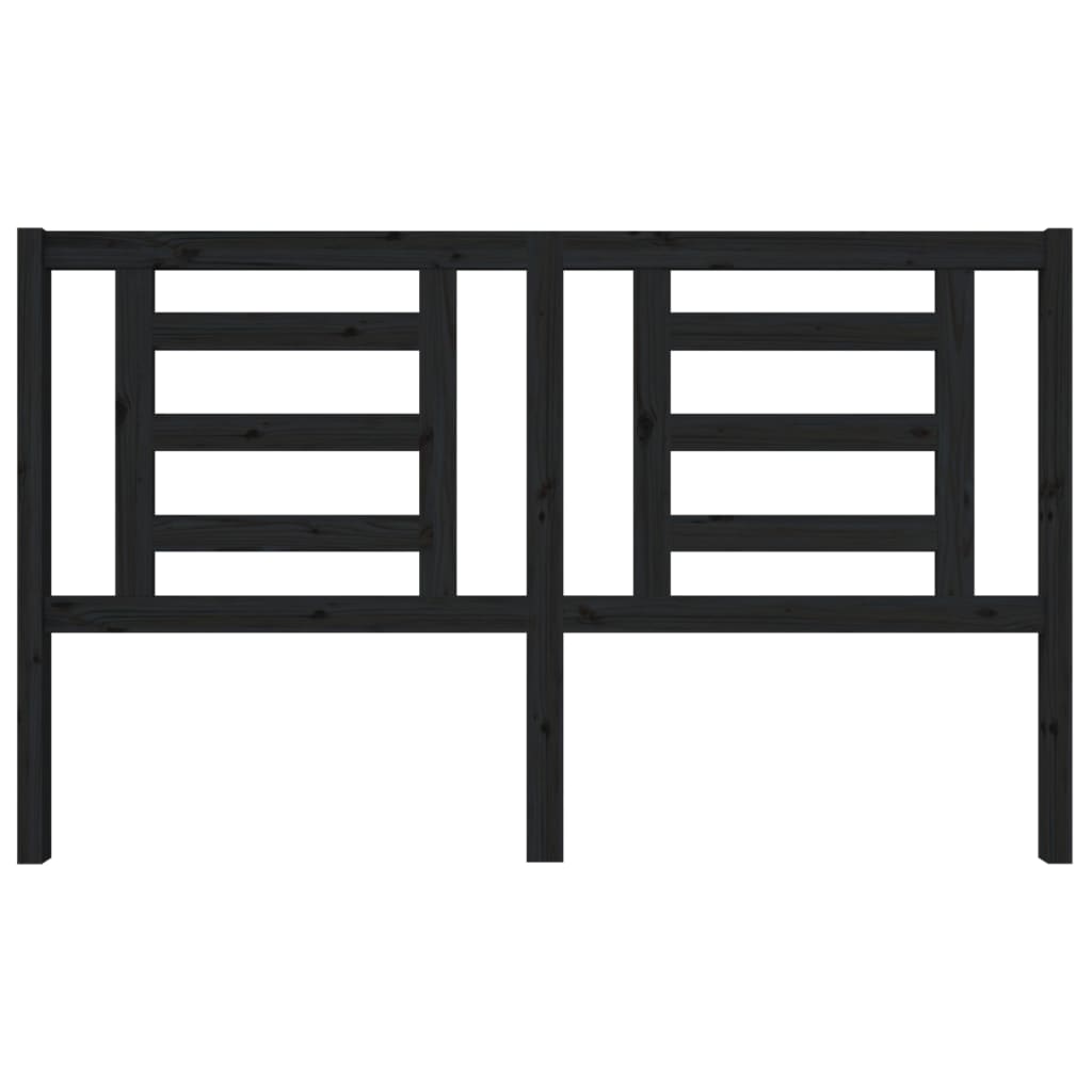 Testiera per Letto Nera 166x4x100 cm in Legno Massello di Pino cod mxl 37444