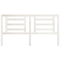 Testiera per Letto Bianca 186x4x100cm in Legno Massello di Pino