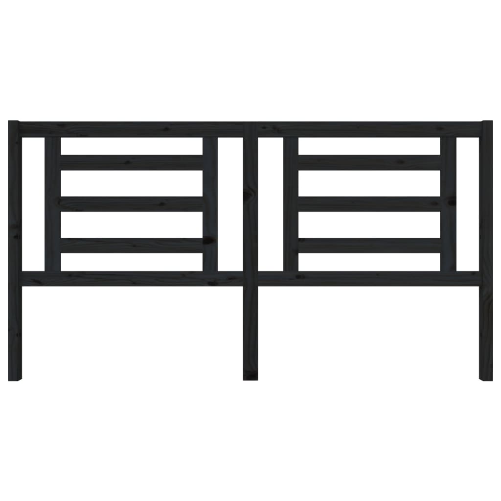 Testiera per Letto Nera 186x4x100 cm in Legno Massello di Pino
