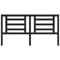 Testiera per Letto Nera 186x4x100 cm in Legno Massello di Pino