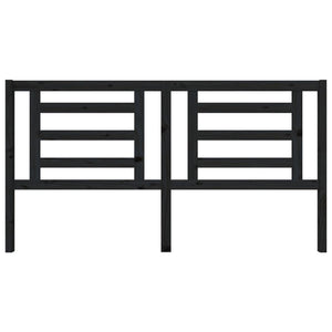 Testiera per Letto Nera 186x4x100 cm in Legno Massello di Pino