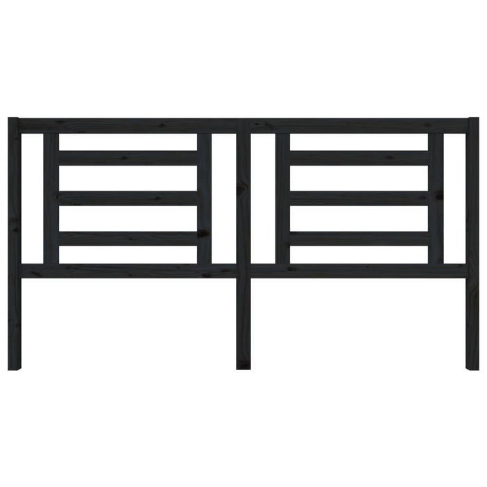 Testiera per Letto Nera 186x4x100 cm in Legno Massello di Pino