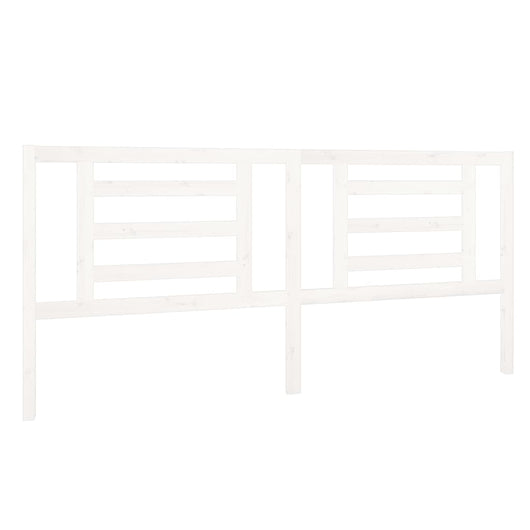 Testiera per Letto Bianca 206x4x100cm in Legno Massello di Pino 818841