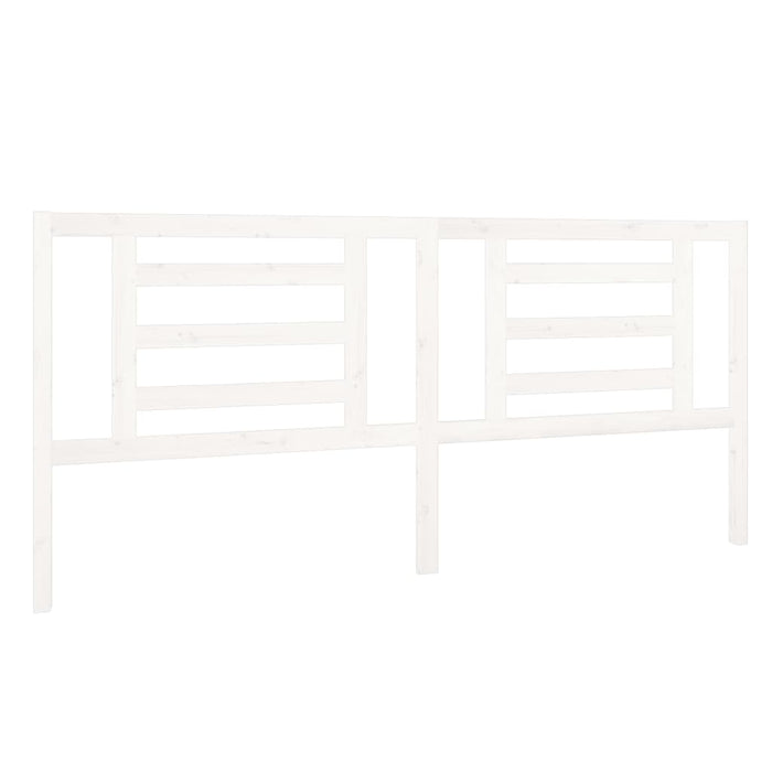 Testiera per Letto Bianca 206x4x100cm in Legno Massello di Pino 818841