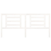 Testiera per Letto Bianca 206x4x100cm in Legno Massello di Pino 818841