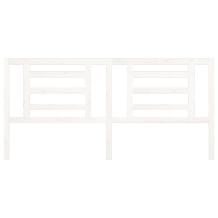 Testiera per Letto Bianca 206x4x100cm in Legno Massello di Pino 818841