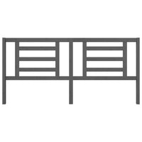 Testiera per Letto-Testata-Testiera Decorativa Grigia 206x4x100cm in Legno Massello di Pino 790413