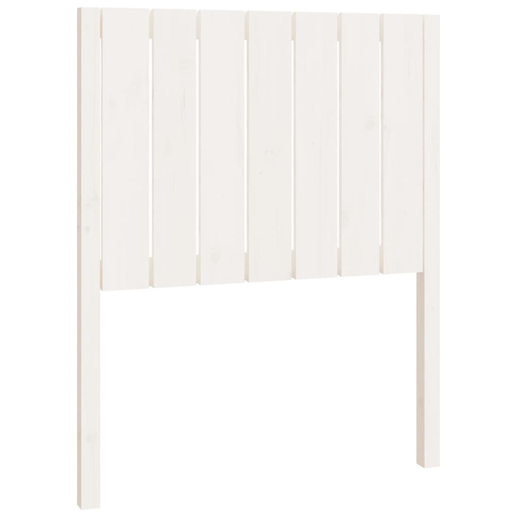 Testiera per Letto Bianca 80,5x4x100 cm Legno Massello di Pino 818846