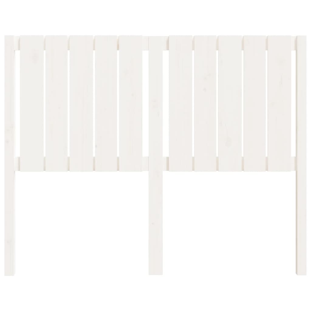 Testiera per Letto Bianca 125,5x4x100 cm Legno Massello di Pino 818861