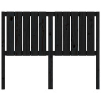 Testiera per Letto Nera 125,5x4x100cm in Legno Massello di Pino