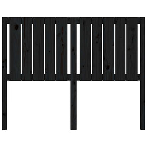 Testiera per Letto Nera 125,5x4x100cm in Legno Massello di Pino