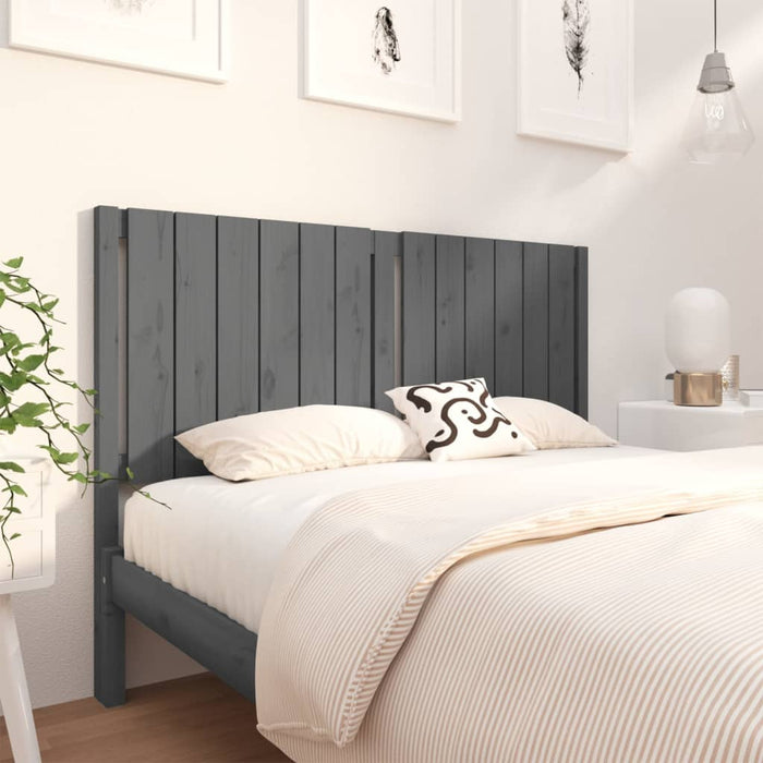 Testiera per Letto Grigia 145,5x4x100 cm Legno Massello di Pino