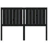 Testiera per Letto Nera 145,5x4x100cm in Legno Massello di Pino 818874