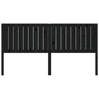 Testiera per Letto Nera 185,5x4x100cm in Legno Massello di Pino