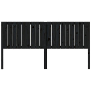 Testiera per Letto Nera 185,5x4x100cm in Legno Massello di Pino