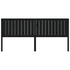 Testiera per Letto Nera 205,5x4x100cm in Legno Massello di Pino
