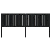 Testiera per Letto Nera 205,5x4x100cm in Legno Massello di Pino 818894