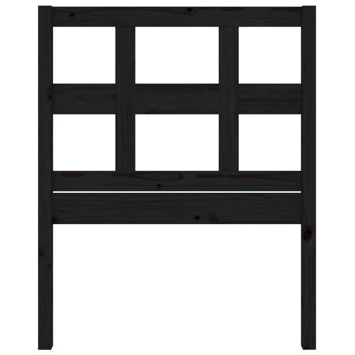 Testiera per Letto Nera 95,5x4x100 cm in Legno Massello di Pino 818904