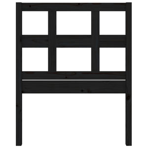 Testiera per Letto Nera 105,5x4x100cm in Legno Massello di Pino