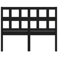 Testiera per Letto Nera 125,5x4x100cm in Legno Massello di Pino 818914