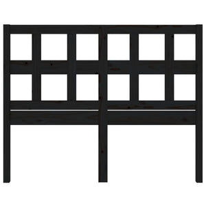 Testiera per Letto Nera 125,5x4x100cm in Legno Massello di Pino 818914