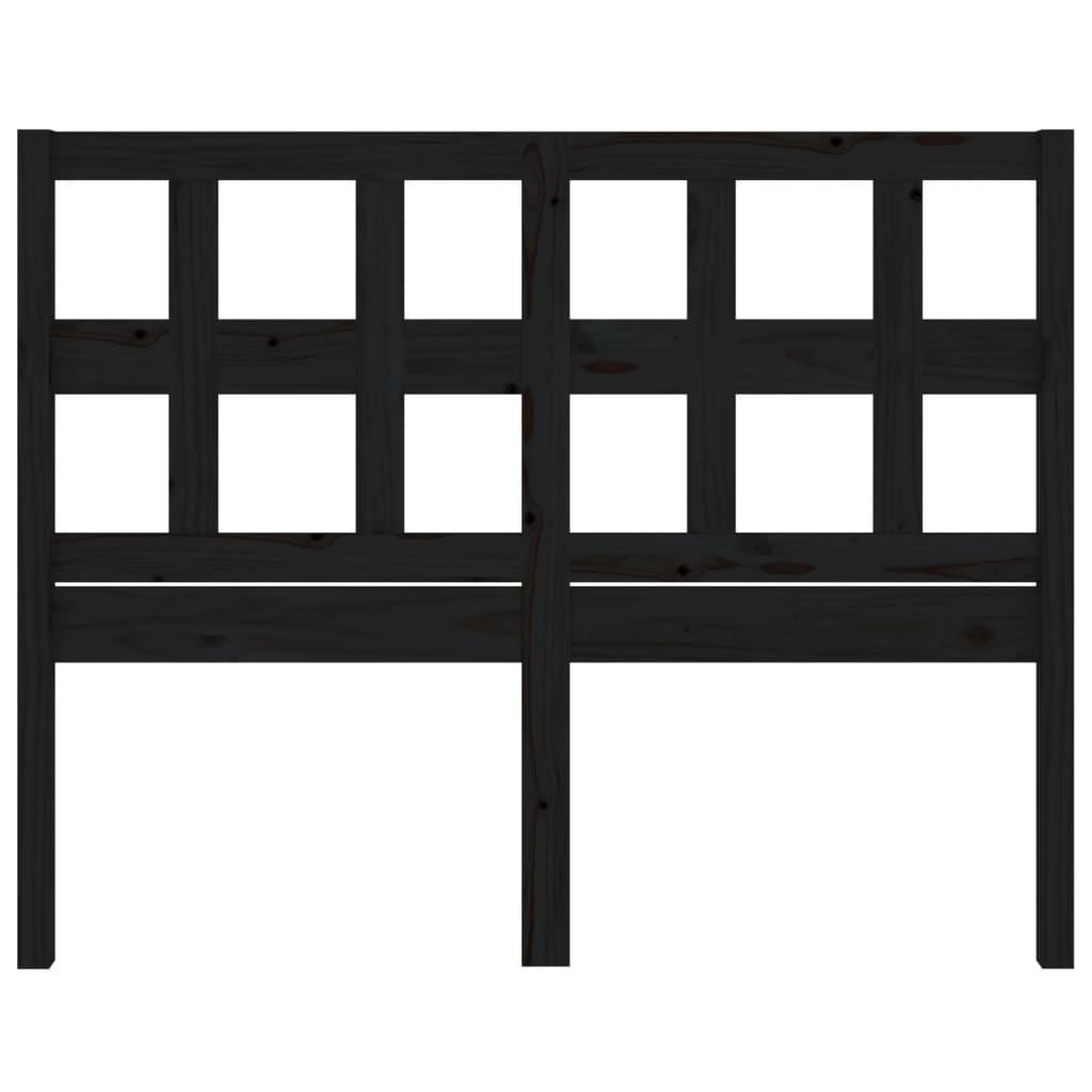 Testiera per Letto Nera 155,5x4x100 cm Legno Massello di Pino 818929