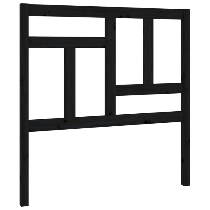 Testiera per Letto Nera 80,5x4x100 cm in Legno Massello di Pino 818949
