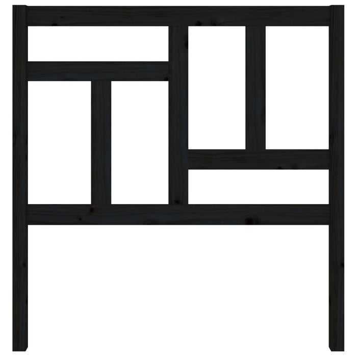 Testiera per Letto Nera 80,5x4x100 cm in Legno Massello di Pino