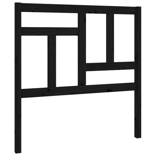 Testiera per Letto-Testata-Testiera Decorativa Nera 95,5x4x100 cm in Legno Massello di Pino 610528