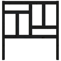 Testiera per Letto Nera 95,5x4x100 cm in Legno Massello di Pino 818954