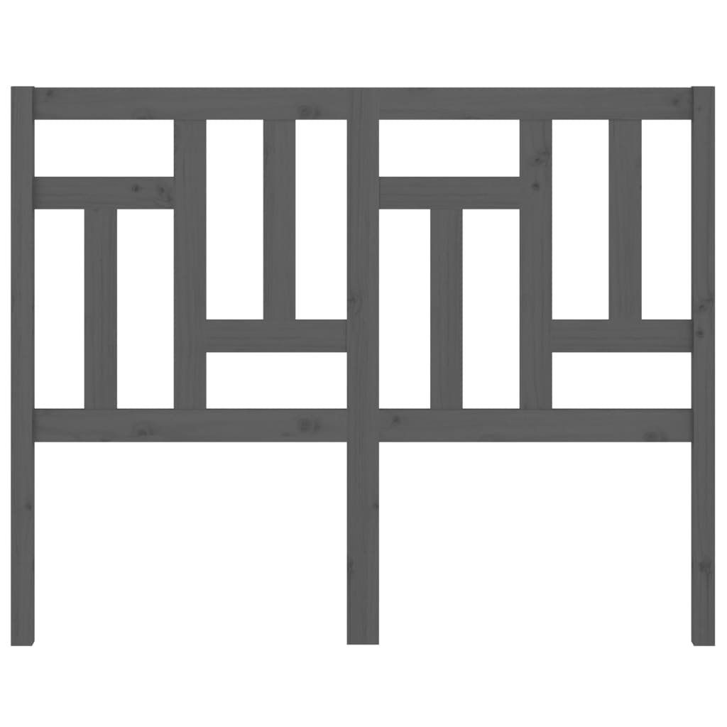 Testiera per Letto Grigia 185,5x4x100 cm Legno Massello di Pino