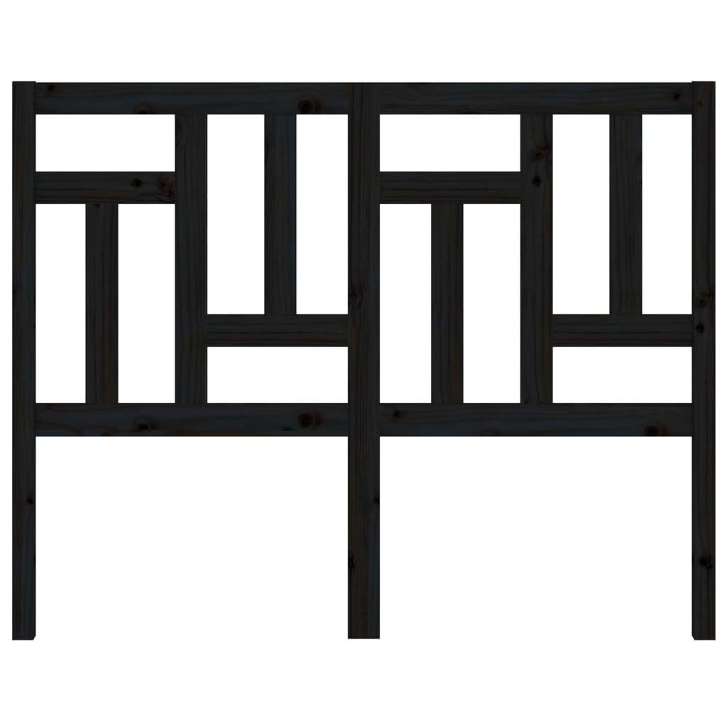 Testiera per Letto Nera 205,5x4x100cm in Legno Massello di Pino 818994