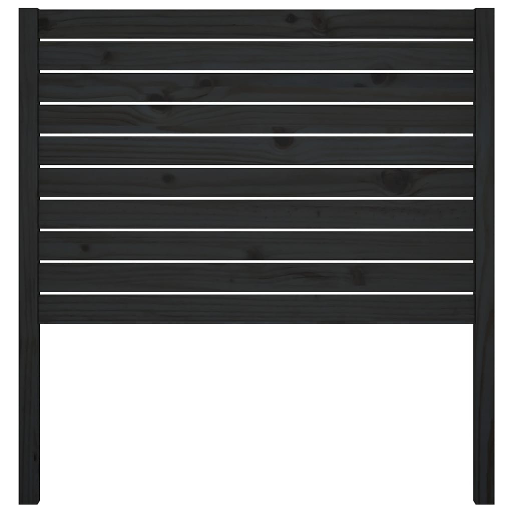 Testiera per Letto Nera 81x4x100 cm in Legno Massello di Pino 818999