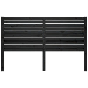 Testiera per Letto Nera 141x4x100 cm in Legno Massello di Pino 819019