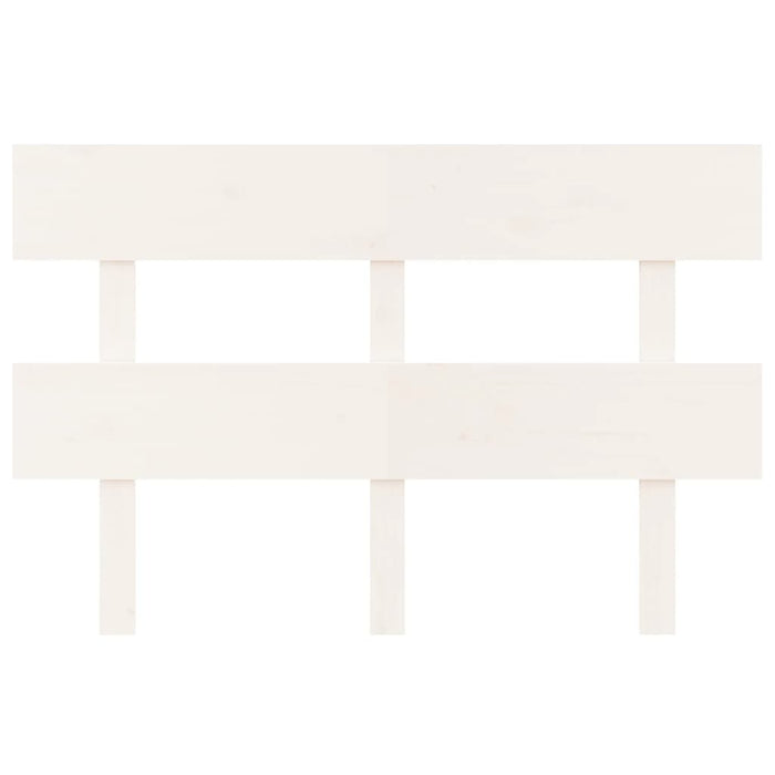 Testiera per Letto Bianca 124x3x81 cm in Legno Massello di Pino 819061