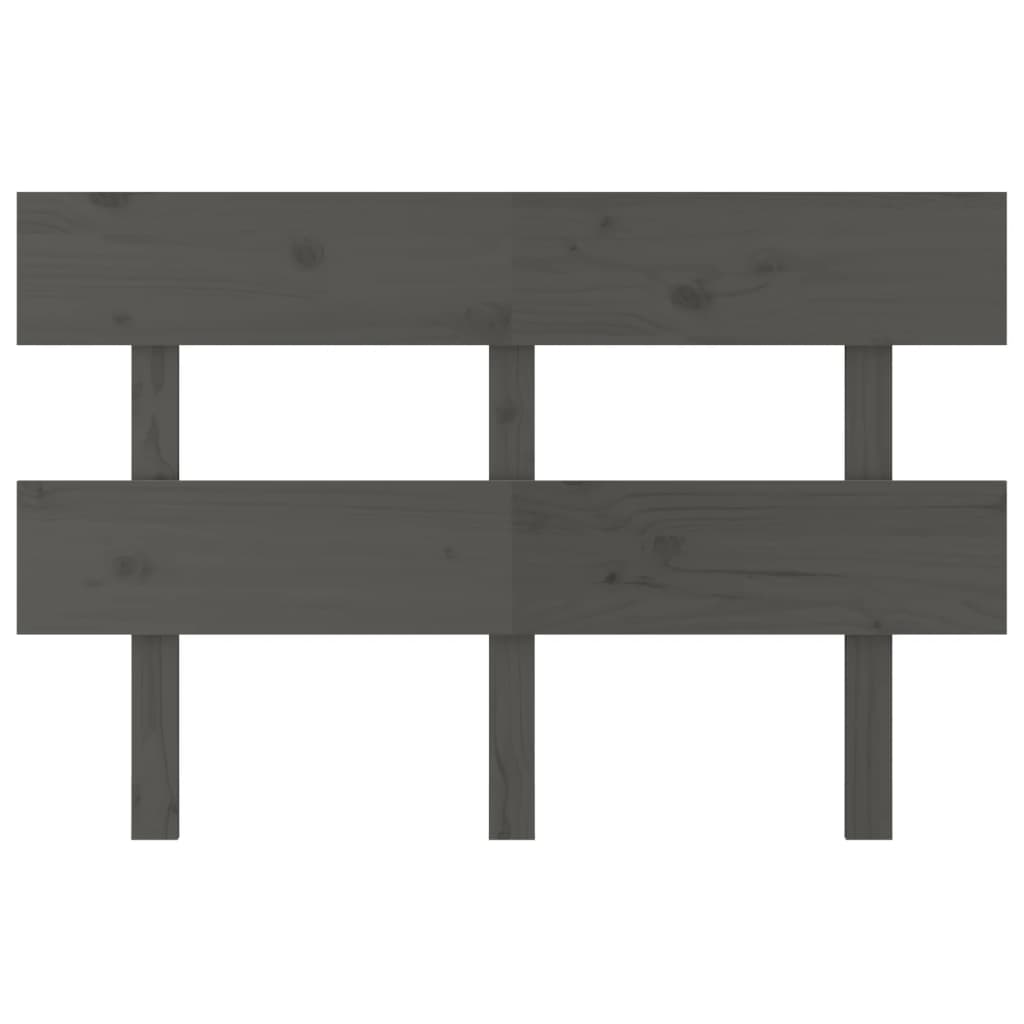 Testiera per Letto-Testata-Testiera Decorativa Grigia 124x3x81 cm in Legno Massello di Pino