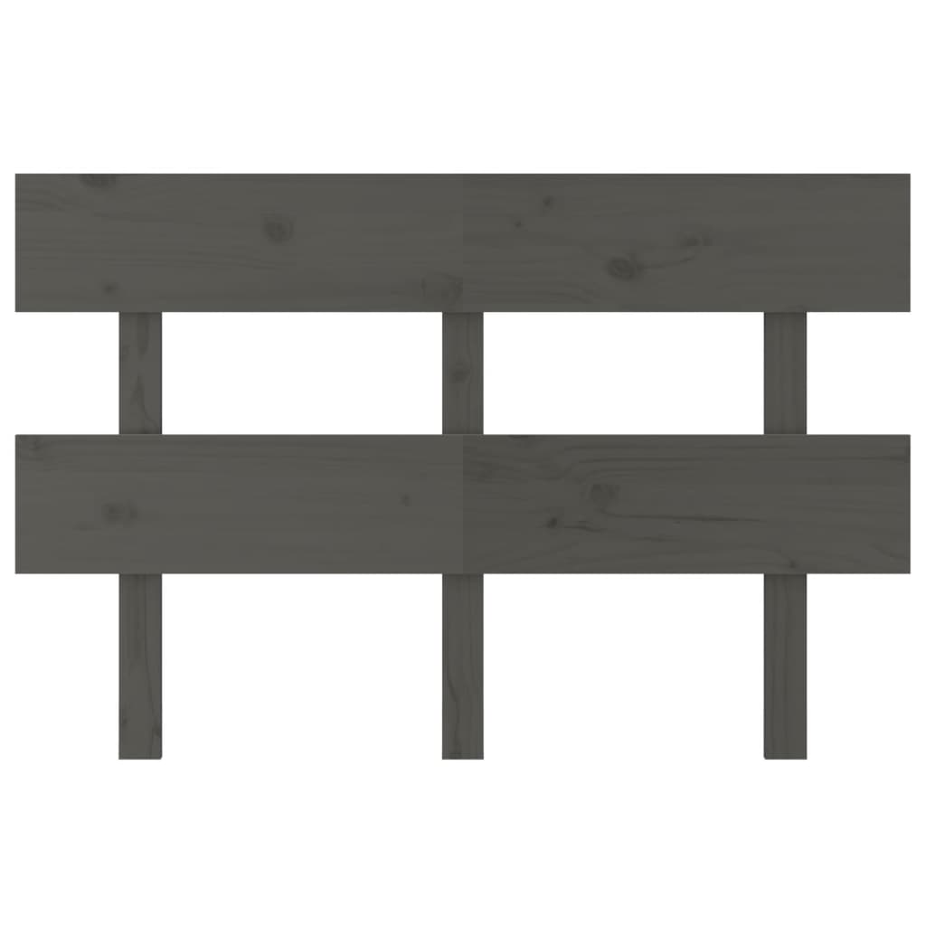 Testiera per Letto Grigia 138x3x81 cm in Legno Massello di Pino 819067