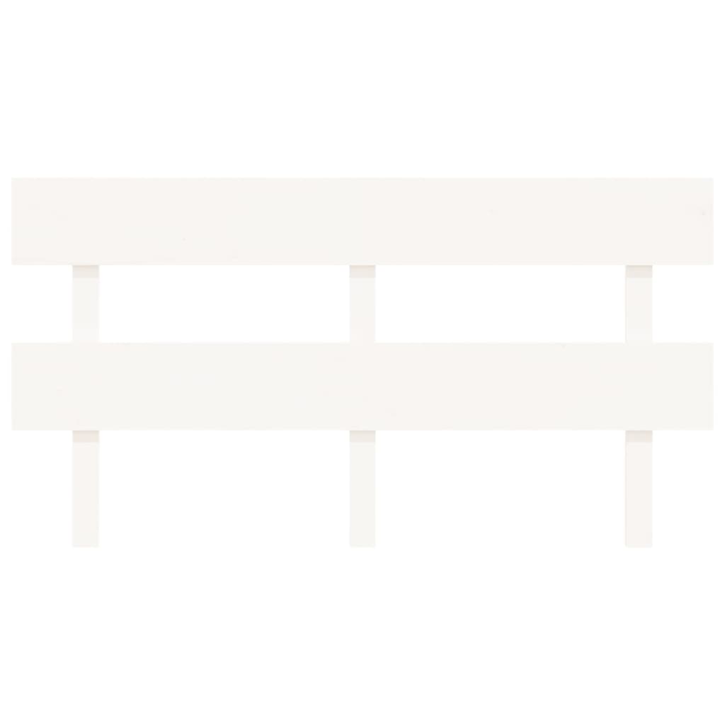 Testiera per Letto Bianca 164x3x81 cm in Legno Massello di Pino 819081