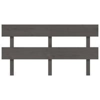 Testiera per Letto Grigia 164x3x81 cm in Legno Massello di Pino