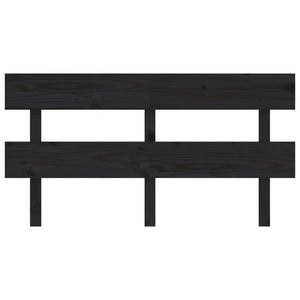 Testiera per Letto Nera 164x3x81 cm in Legno Massello di Pino 819084