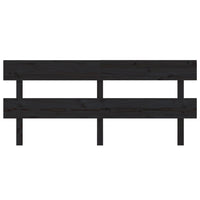 Testiera per Letto Nera 204x3x81 cm in Legno Massello di Pino 819094