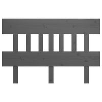 Testiera Letto Grigia 123,5x3x81 cm in Legno Massello di Pino 819112