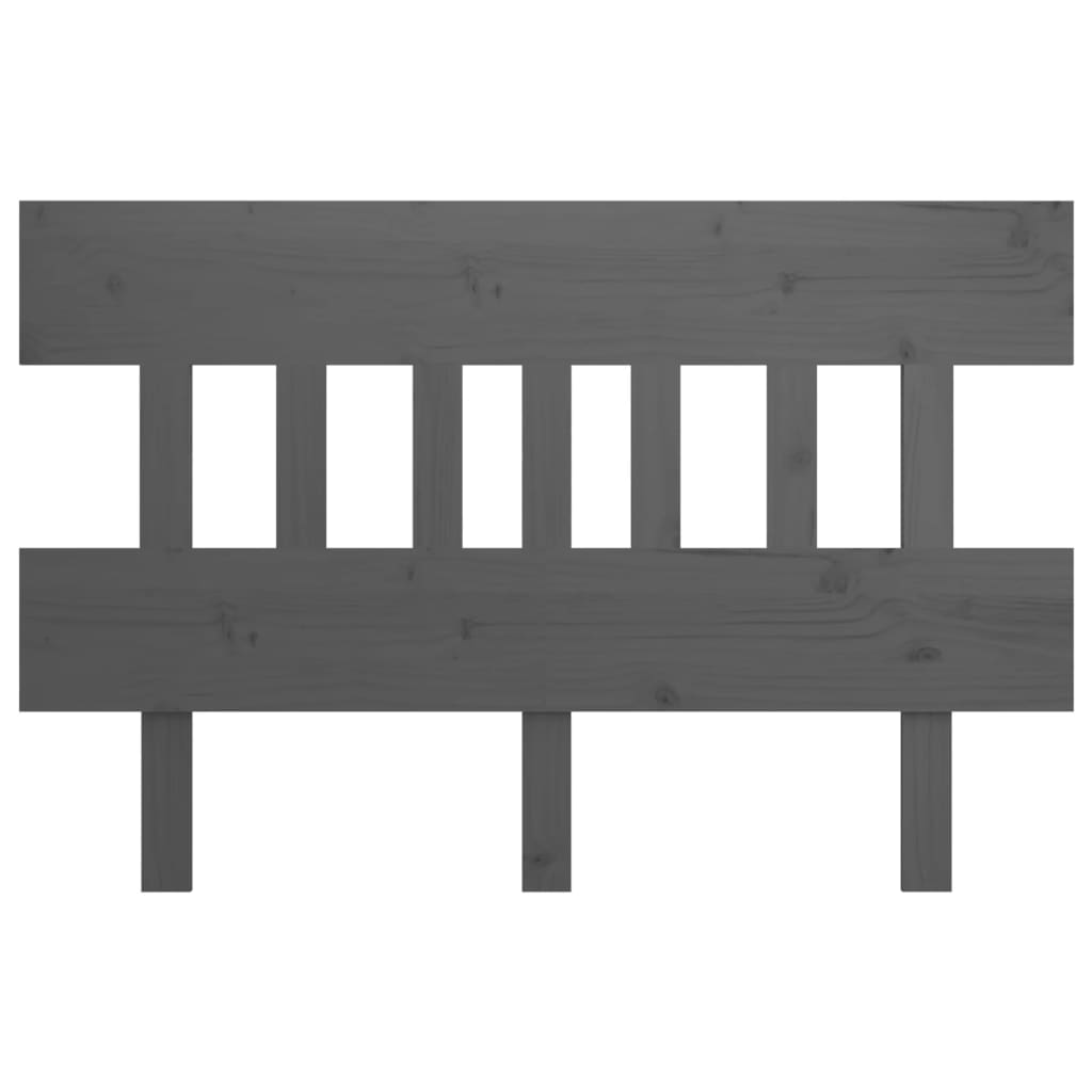 Testiera per Letto Grigia 143,5x3x81 cm Legno Massello di Pino 819122