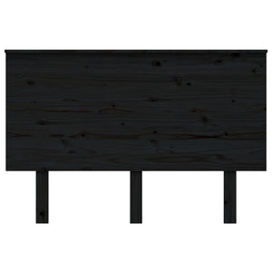 Testiera per Letto Nera 124x6x82,5 cm in Legno Massello di Pino 819164