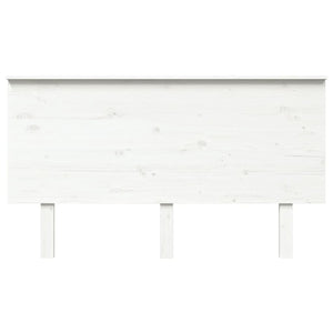 Testiera per Letto Bianca 144x6x82,5cm Legno Massello di Pino 819171