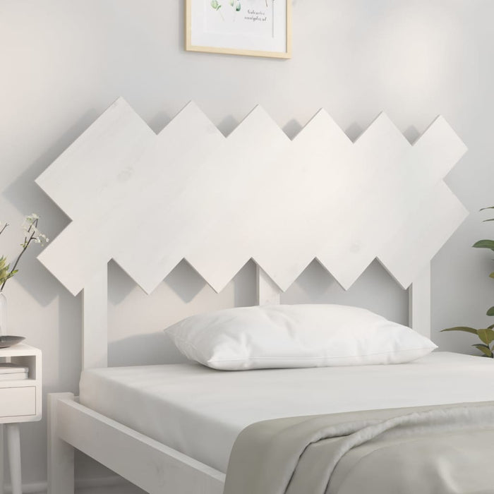 Testiera per Letto Bianca 122,5x3x80,5cm Legno Massello di Pino 819211