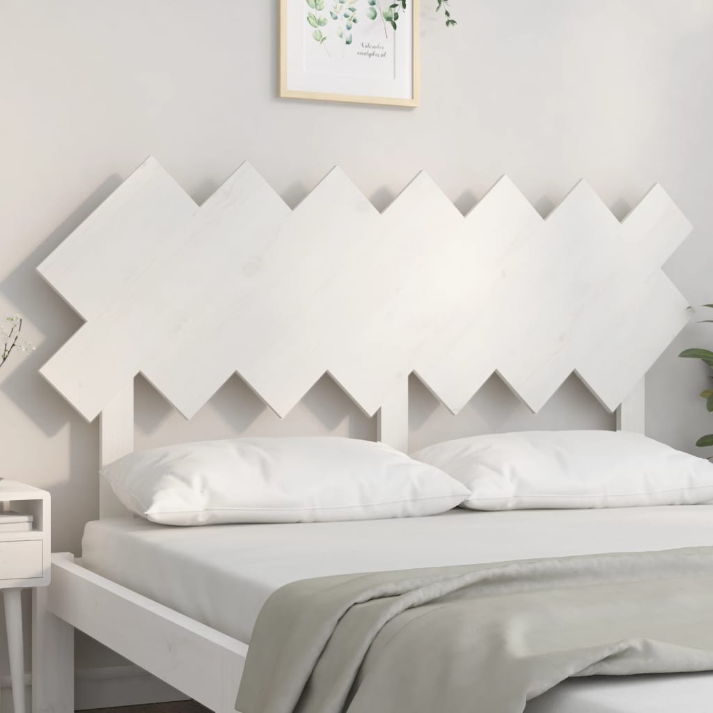 Testiera per Letto-Testata-Testiera Decorativa Bianca 141x3x80,5 cm Legno Massello di Pino