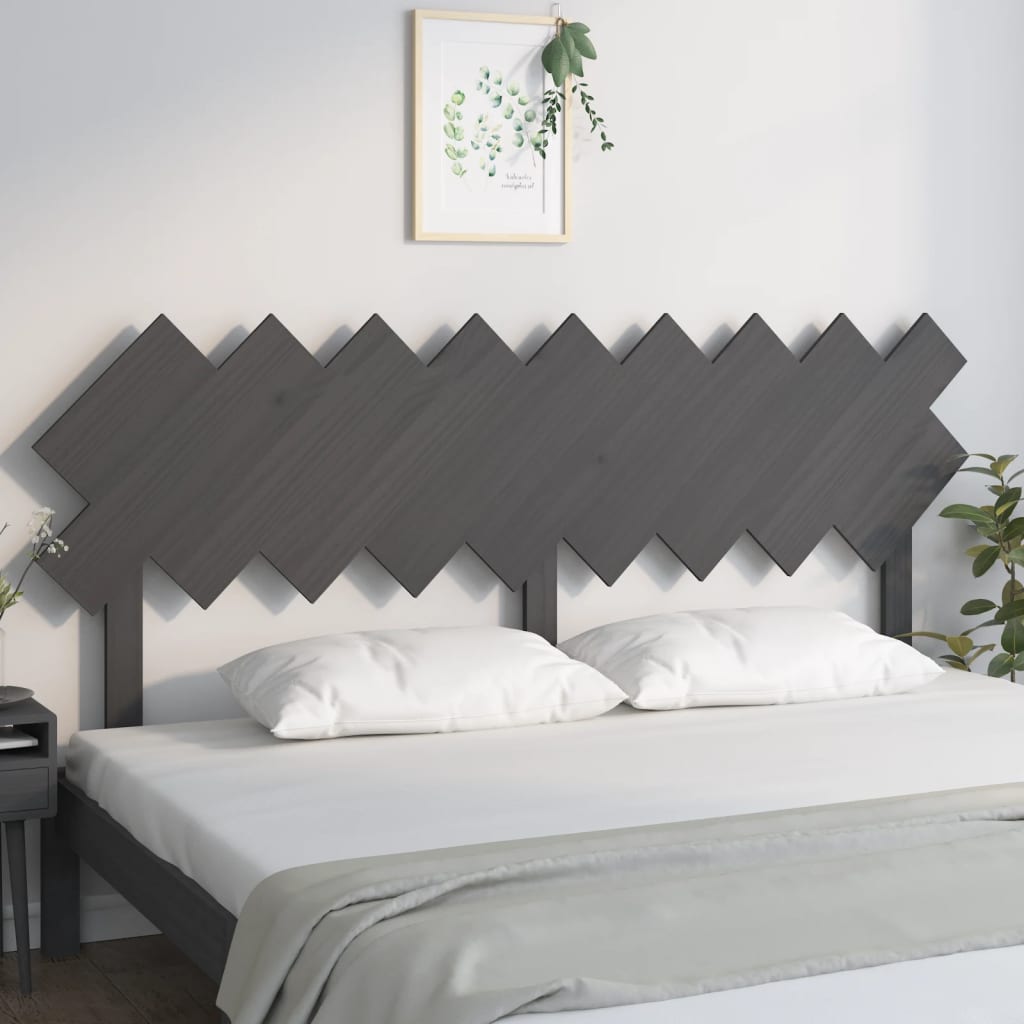 Testiera per Letto-Testata-Testiera Decorativa Grigio178x3x80,5cm in Legno Massello di Pino